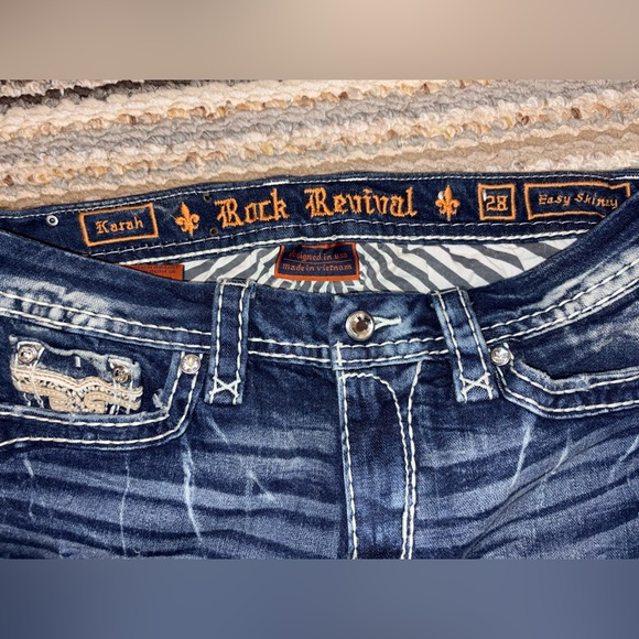 Rock Revival Karah Easy Skinny Jeans size 28 x 32 Bling Distressed - Picture 5 of 16